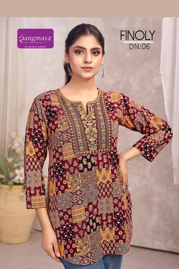  FINOLY By Rangmaya 01 To 08 Series Beautiful Festive Suits Colorful Stylish COTTON TOPS At Wholesale Price